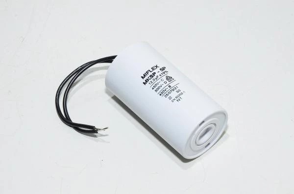Miflex MKSP-5P I150V612K-G1 12µF/500VAC 35x65mm motor run capacitor with 100mm leads *new*