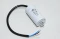 Miflex MKSP-5P I15KV610K-D 10µF/500VAC 35x65mm motor run capacitor with M8 mounting and 250mm leads *new*