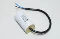Miflex MKSP-5P I15KV610K-D 10µF/500VAC 35x65mm motor run capacitor with M8 mounting and 250mm leads *new*