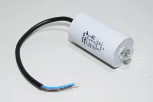 Miflex MKSP-5P I15KV625K-D 25µF/500VAC 45x78mm moottorin käyntikondensaattori M8 kiinnityksellä ja 250mm johdoilla *uusi*