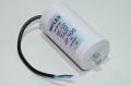 Miflex MKSP-5P I150V700K-D 100µF/500VAC 65x120mm motor run capacitor with M8 mounting and 250mm leads *new*