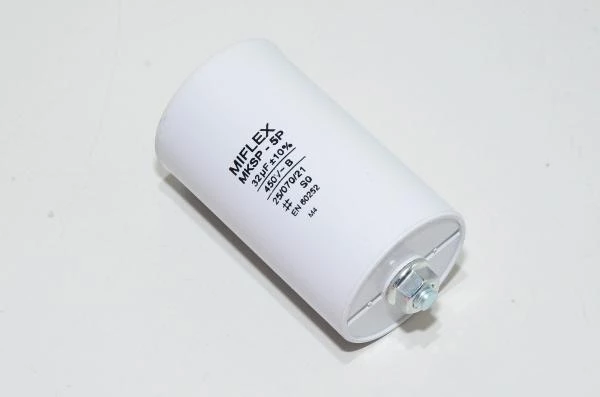 Miflex MKSP-5P I15KV632K-B 32µF/500VAC 50x107mm moottorin käyntikondensaattori faston liittimillä *uusi*
