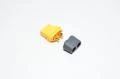 Amass XT60H-F3 keltainen 2pin naaras virtaliitin kuorella, 500VDC, 30/60A *uusi*