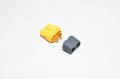 Amass XT60H-F3 keltainen 2pin naaras virtaliitin kuorella, 500VDC, 30/60A *uusi*