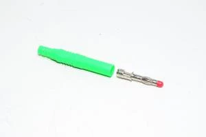 4mm green male safety banana plug, straight, solder type, non stackable *new*
