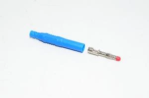 4mm sininen uros turvabanaaniplugi, suora, juotettava, ei pinottava *uusi*