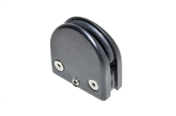 Black metal D shaped glass clamp for 6-12mm glass or plastic sheet