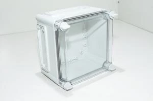 Fibox EK 190x190x130mm electronic equipment enclosure, polycarbonate, gray, transparent lid, IK08, IP67 *new*