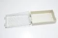 213x115x66mm elektroniikkalaitekotelo, polykarbonaatti, beige, läpinäkyvä kansi kotitekoisilla tuuletusaukoilla