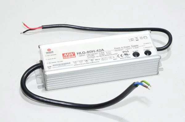 Mean Well HLG-80H-42A 42VDC LED switching power supply for single 80W fluorescent lamps