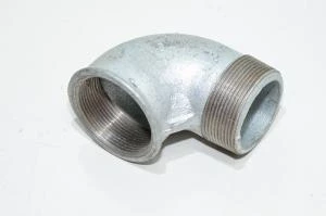 Putkiliitin valurauta 90° kulmapala 2" naaras kierre - 2" uros kierre *uusi*