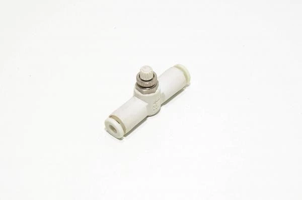 SMC AS1001F-04 in-line type one-way restrictor / speed controller with 4mm quick connectors for tube