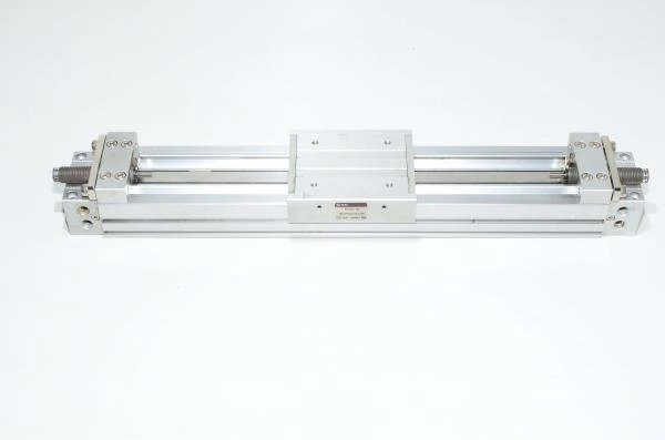 SMC MY1M25-250 guided mechanical joint rodless cylinder with shock absorbers and stroke adjustment slide bearing type