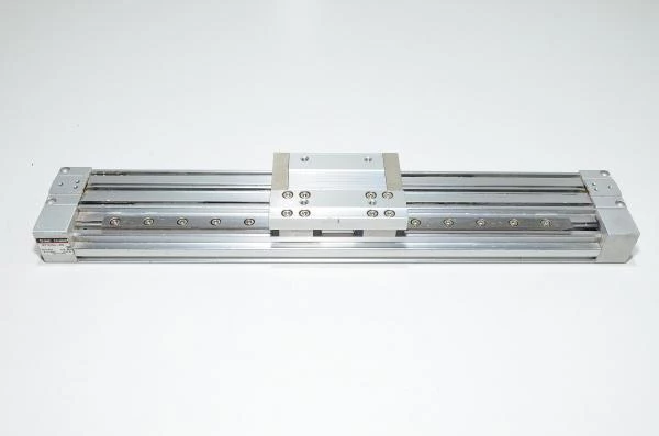 SMC MY1H16G-200 guided mechanical joint rodless cylinder with shock absorbers and stroke adjustment ball bearing type