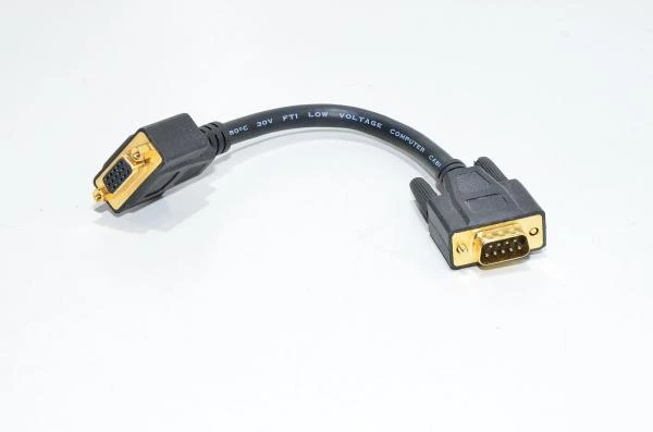 VGA adapterikaapeli DE-15F - DE-9M liittimet 220mm