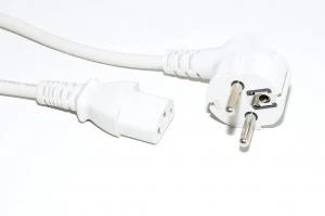 Power cable, CEE 7/7 angled male (Schuko), C13 straigth female, gray