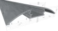 SS9075 aluminum LED strip installation profile, surface-mount, 2500mm *new*