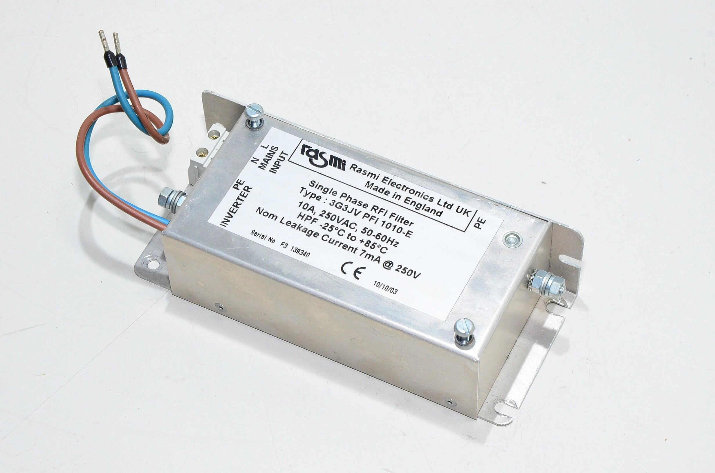 Rasmi Electronics Single Phase RFI Filter 3G3EV PFI 1015-E