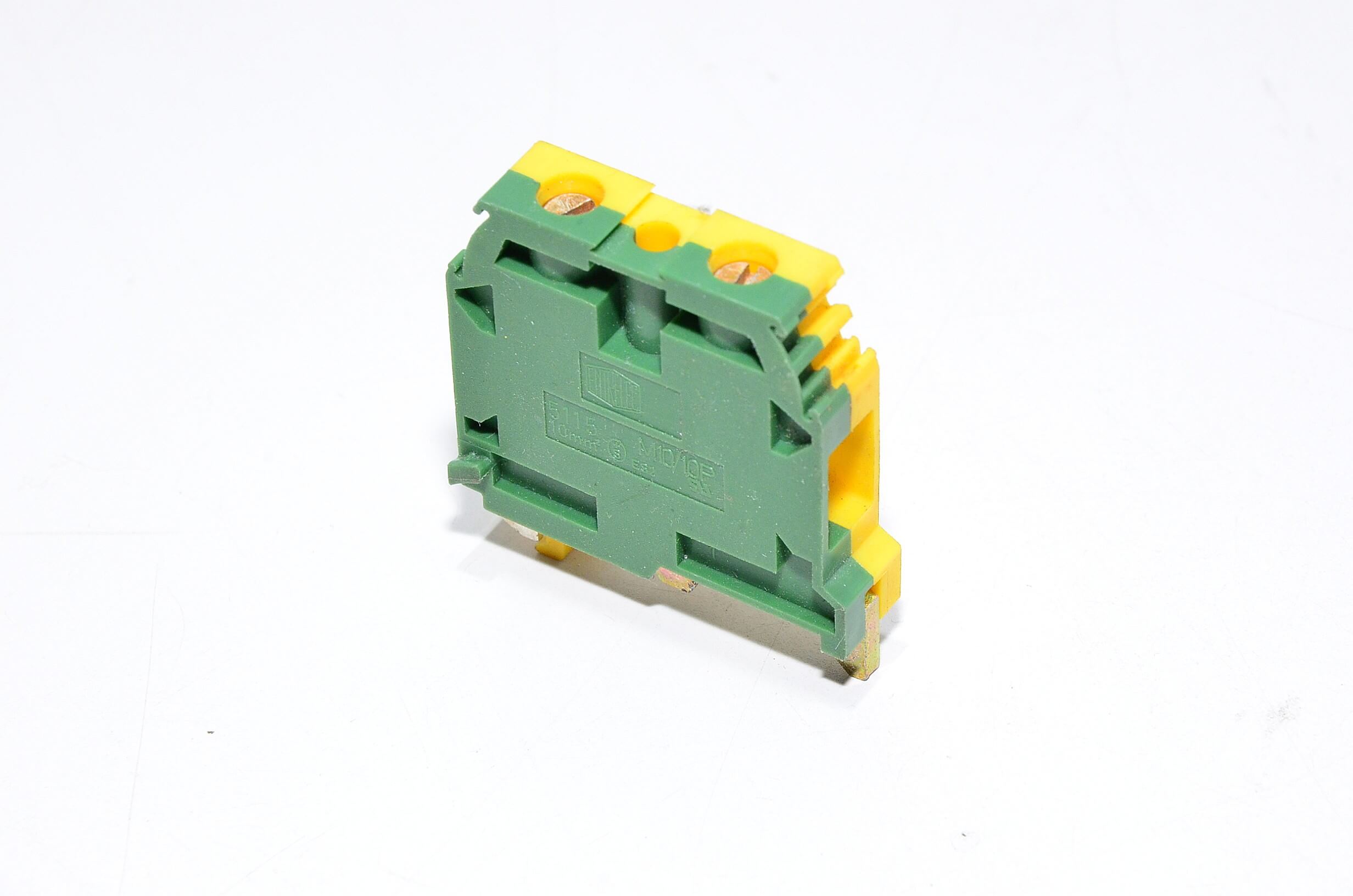 Entrelec M 10/10P 5115 1SNA 165 115 R1000 10mm² 800V yellow green grounding singlelevel feed