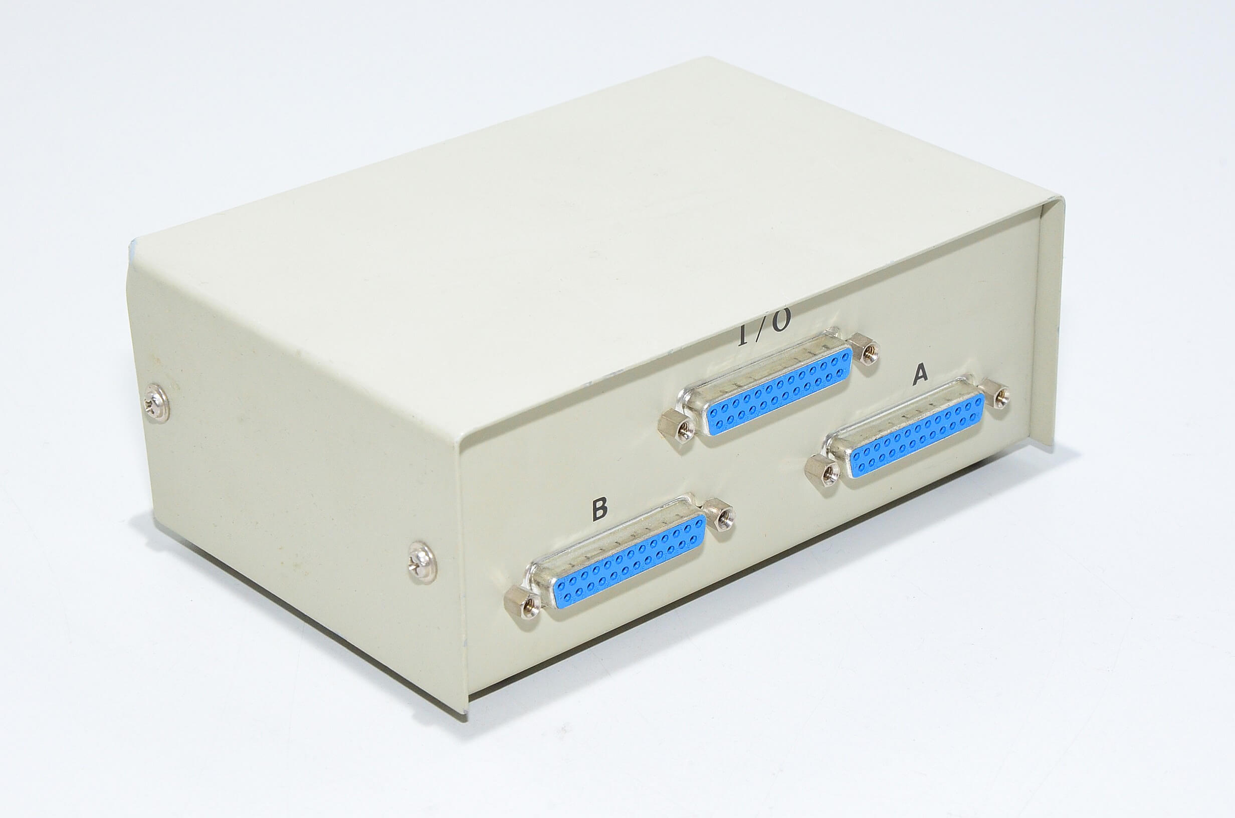 White steel enclosure with full mechanical A/B port selector switch, 2x