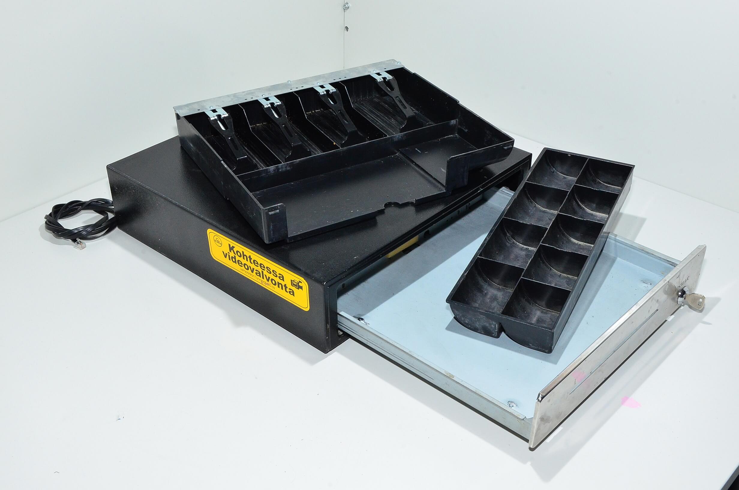 Dosmar DS2094MSNBNS black solenoid operated lockable cash drawer