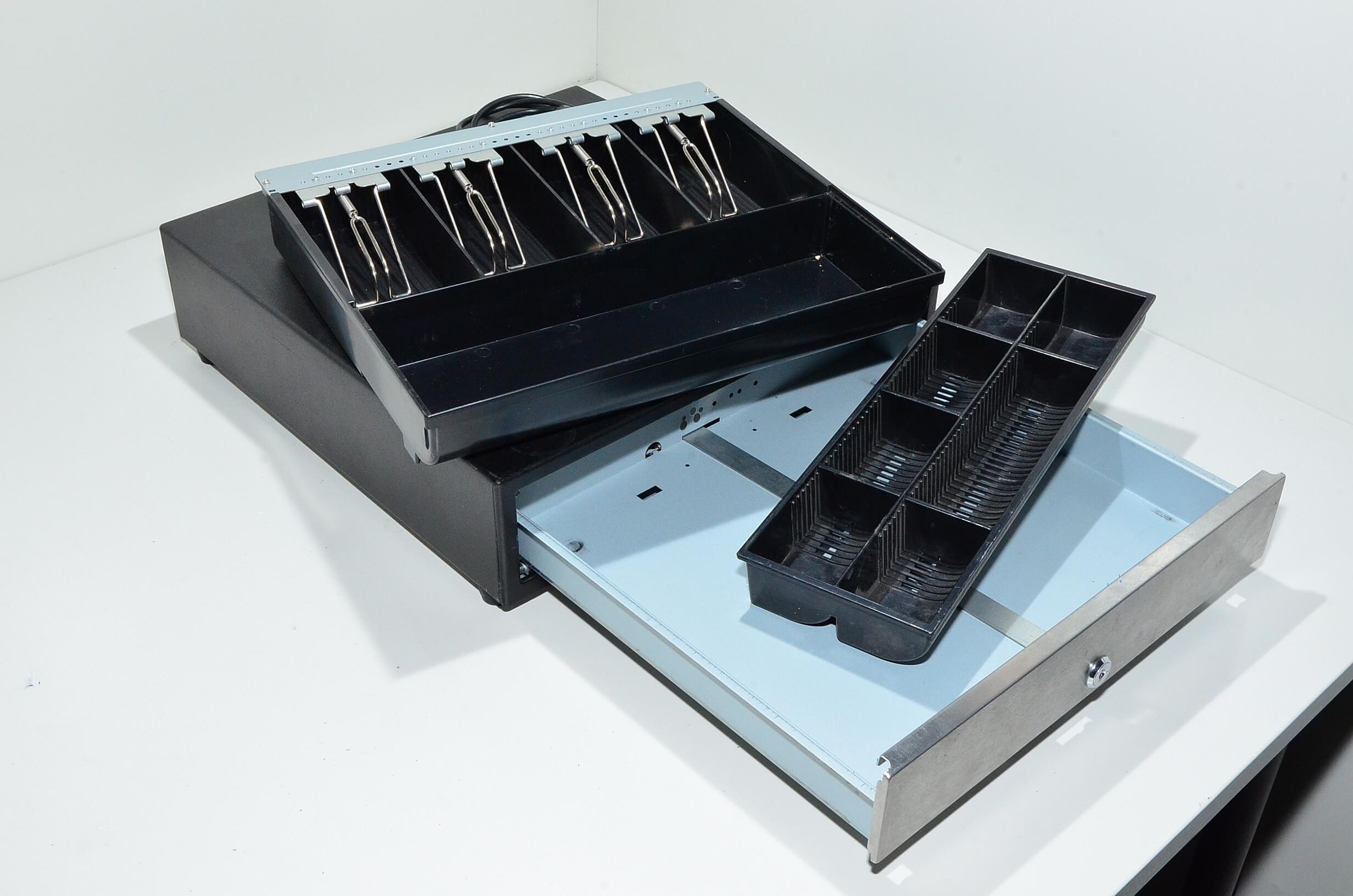 International Cash Drawer IDC 3S423BEP black solenoid operated