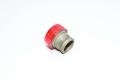 Telemecanique XB2-B series ZB2-BV04 red low profile indicator light operator head with metal frame and grooved lens cap for legend insertion IP65