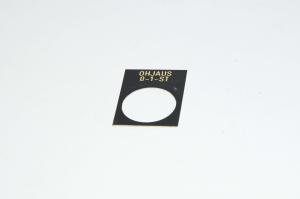 Merkkikilpi, musta, 30x40mm suorakulmainen, 22mm kytkimelle / merkkilampuille "OHJAUS 0-1-ST"