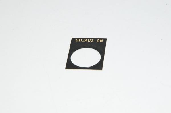 Merkkikilpi, musta, 30x40mm suorakulmainen, 22mm kytkimelle / merkkilampuille "OHJAUS ON"