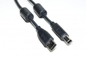 USB A-B kaapeli musta varustettu häiriönpoisto ferriitteillä 1.8m *uusi*