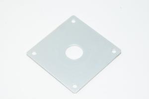 Alumiininen kytkinpaneeli 85x85x3mm jossa 1x 22mm ja 4x 6mm reiät
