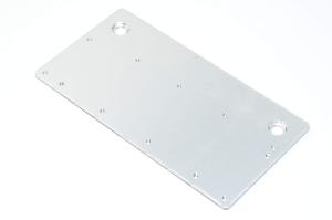 Aluminium switch panel 117x225x4mm with 2x countersink 10mm and 12x M5 holes