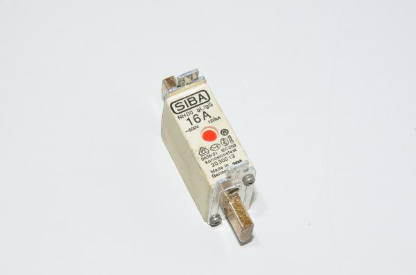 16A 500VAC NH00 gL/gG 120kA Siba 20 300 13 knife-blade type fuse link with blow out indicator on top