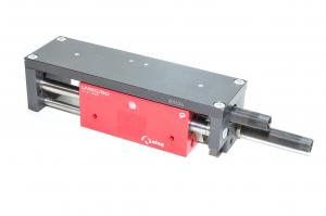 Afag LM20/60 11001645 linear module slide unit with 2x shock absorbers and no stop screws + back plate