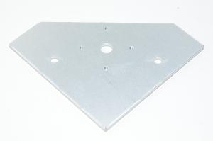 Aluminium signalling tower mounting bracket 150x150x210x5mm with 1x 13mm, 2x 9mm and 4x M5 holes