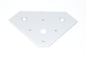 Aluminium signalling tower mounting bracket 105x105x147x4mm with 1x 13mm, 2x 9mm and 4x M5 holes