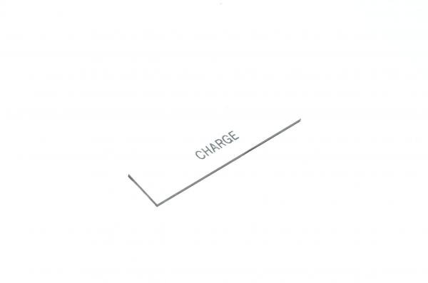 Legend plate, white, 60,5x22,5mm rectangular, "CHARGE"