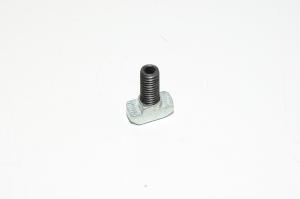 M8x1.25 20mm vasarakantaruuvi T-uraan koostuu 10x20x9mm vinoneliömutterista ja M8x1.25 25mm tasakärkisestä pidätinruuvista