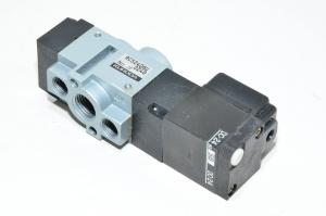 Parker Kuroda RCS2406-02-D24G 5/2 solenoid valve with R1/4" ports and 24VDC solenoid coil with screw terminal