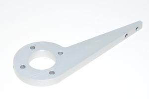 Aluminium flipping arm for rotary actuator, overall lenght 175mm, 2x M5 and 4x 6mm mounting holes
