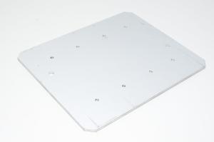 Alumiininen kytkinpaneeli 220x180x4mm jossa 2x 7,3mm ja 8x M6 reiät