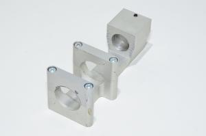 Aluminium tool holder for 25mm shaft with 2 clamps for 33...35mm tools