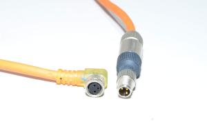 Anturikaapeli IFM E10292 jossa valettu muovinen kulmamallin suojaamaton 3-pin naaras M8 PNP LED + Harting Harax M8-S 21 01 130 4061 3pin uros M8 anturiliittimet