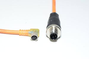 Anturikaapeli IFM E10292 jossa valettu muovinen kulmamallin suojaamaton 3-pin naaras M8 PNP LED + Binder 713-sarja 99-0429-14-04 4pin uros M12 anturiliittimet
