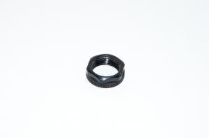 M18x1, RH, 22/8mm, plastic, black, jam nut with knurled ring