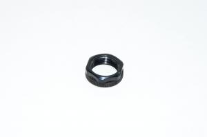 M18x1, RH, 22/8mm, muovi, musta, vastamutteri uritetulla renkaalla