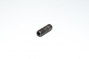 M8x1.25, 25mm, RH, black steel cup point set screw, 12.9, DIN 916, ISO 4029