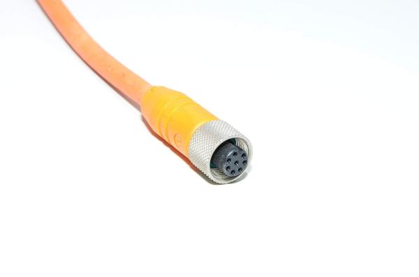 Sensor cable Lumberg Automation RKTS 8-187/10 M with molded plastic straight A-coded unshielded 8-pin female M12 sensor connector