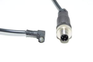 Sensor cable ES 8.5 with molded plastic angle type unshielded 3-pin female M8 + Binder 713-series 99-0429-14-04 4pin male M12 sensor connectors