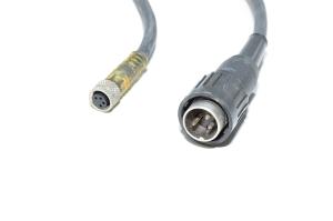Sensor cable Baumer ES 32AP5 with molded plastic straight unshielded 4-pin female M8 sensor connector + Amphenol-Tuchel C 091 B-series T 3324 551 4-pin plastic/metal male DIN connector (pin3 is empty)